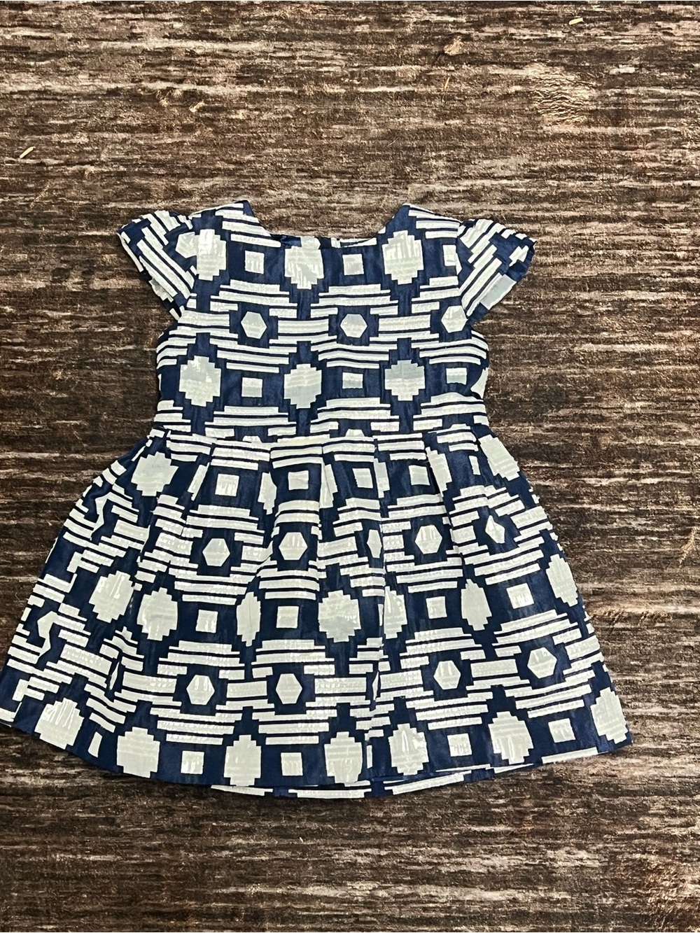 Crazy 8 Navy and White Geometric Dress